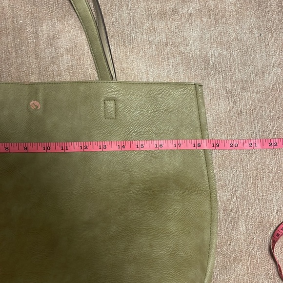 Sage Green Vegan Leather Bag Large - Picture 9 of 10